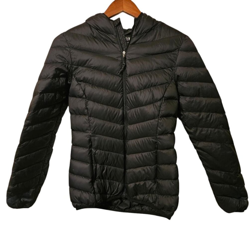Simons Women’s Lightweight Down Puffer Jacket – Black, Size XS